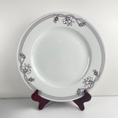 Set of 6 "Elysa" dinner plates, Sarreguemines, 1980s/90s