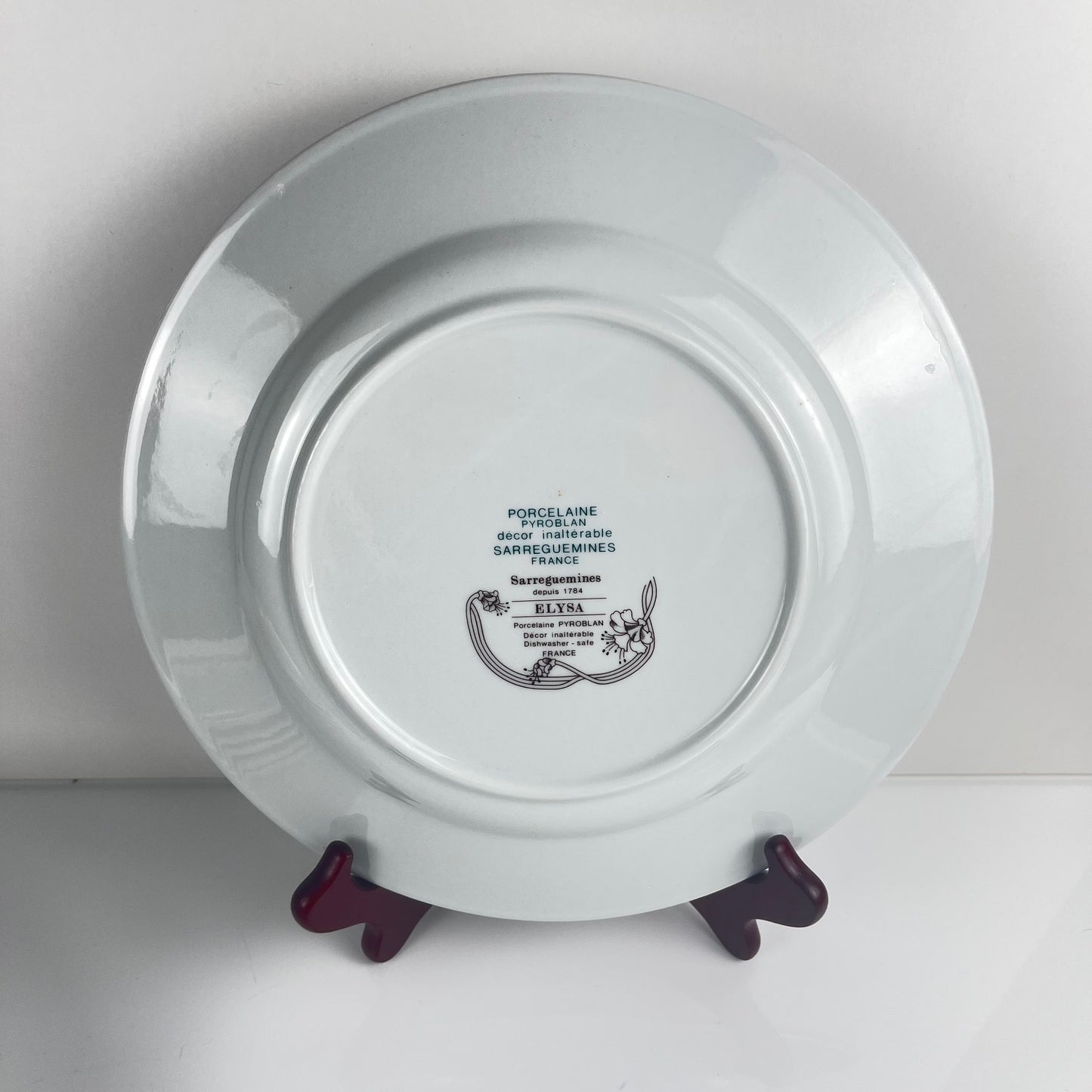 Set of 6 "Elysa" dinner plates, Sarreguemines, 1980s/90s