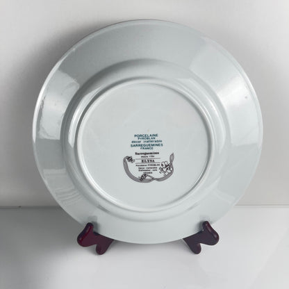 Set of 6 "Elysa" dinner plates, Sarreguemines, 1980s/90s