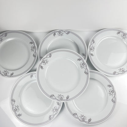 Set of 6 "Elysa" dinner plates, Sarreguemines, 1980s/90s
