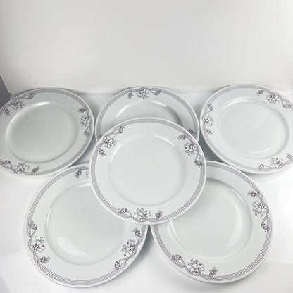 Set of 6 "Elysa" dinner plates, Sarreguemines, 1980s/90s