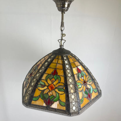 Suspension style Tiffany en vitrail – diamètre 40 cm
