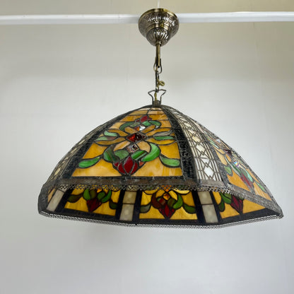 Suspension style Tiffany en vitrail – diamètre 40 cm