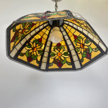 Suspension style Tiffany en vitrail – diamètre 40 cm