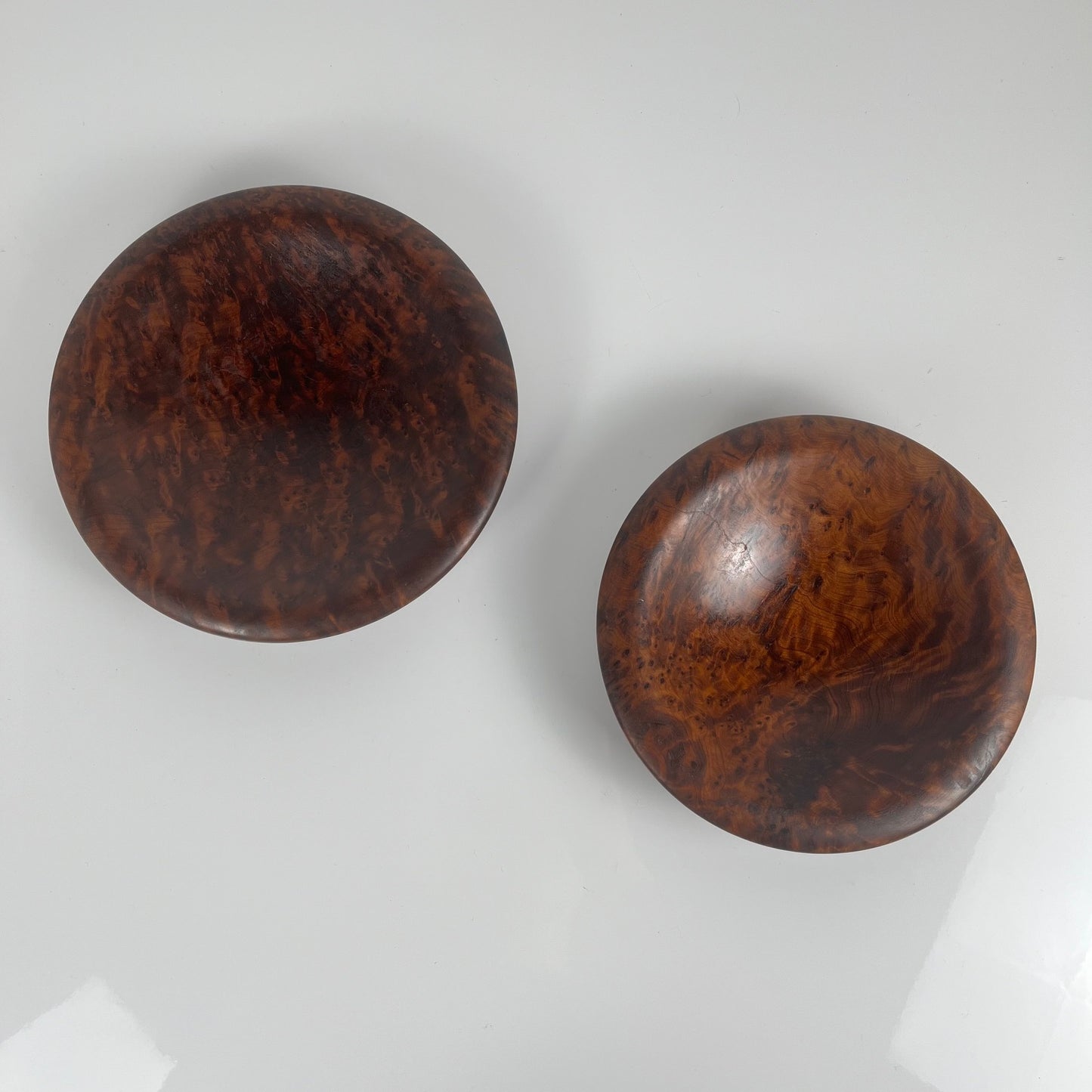 Duo de vide poche en Loupe de Thuya, 1960-70