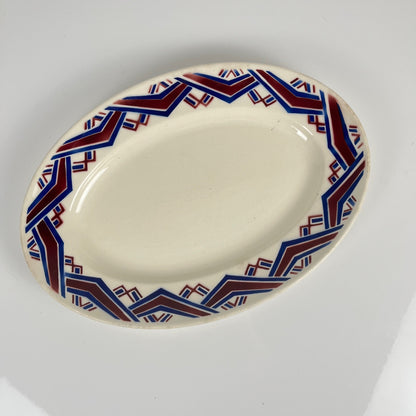 Antique "Babylone" oval platter, Badonviller, 1900