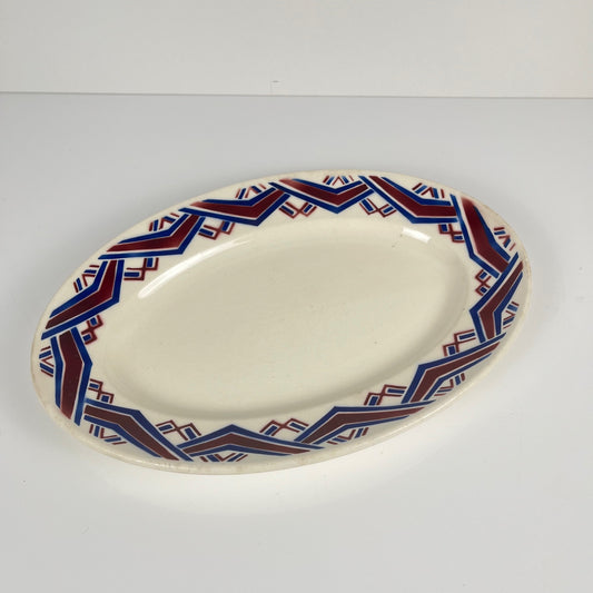 Plat ovale ancien "Babylone", Badonviller, 1900