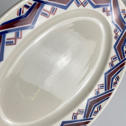 Antique "Babylone" oval platter, Badonviller, 1900