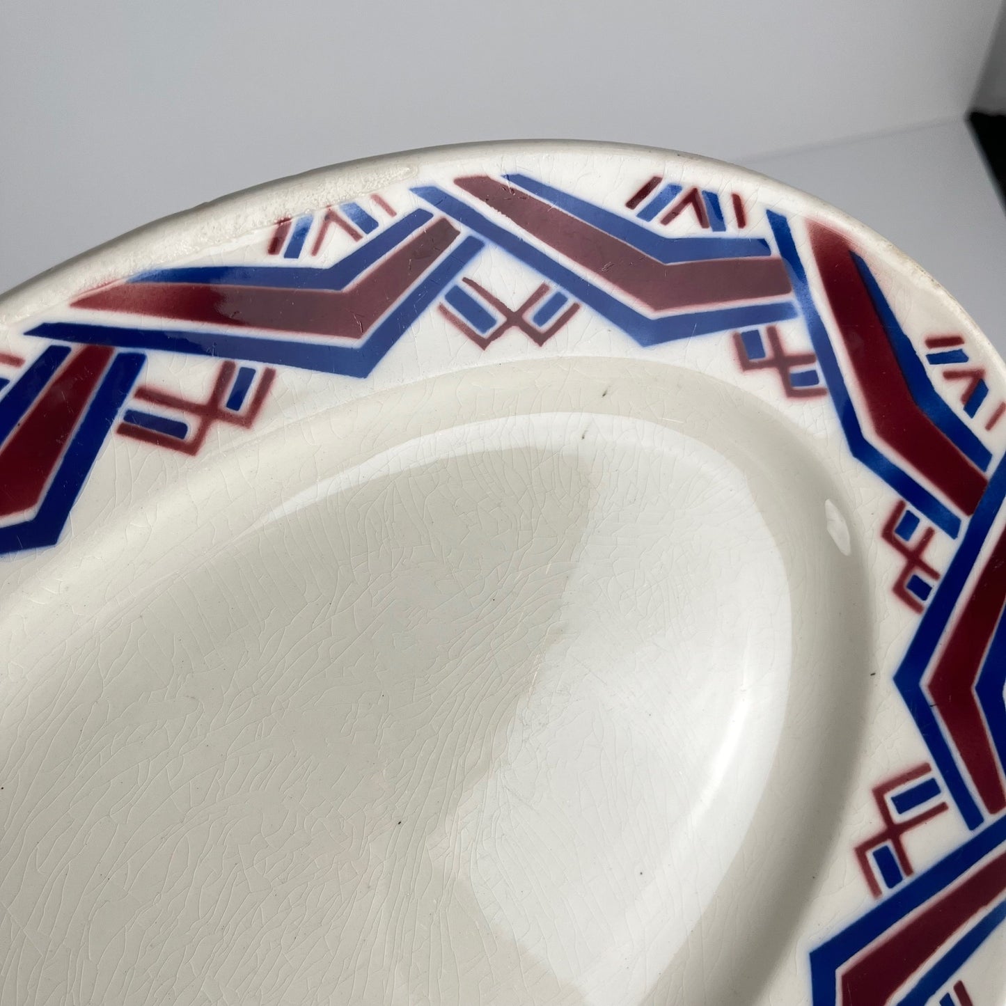 Antique "Babylone" oval platter, Badonviller, 1900