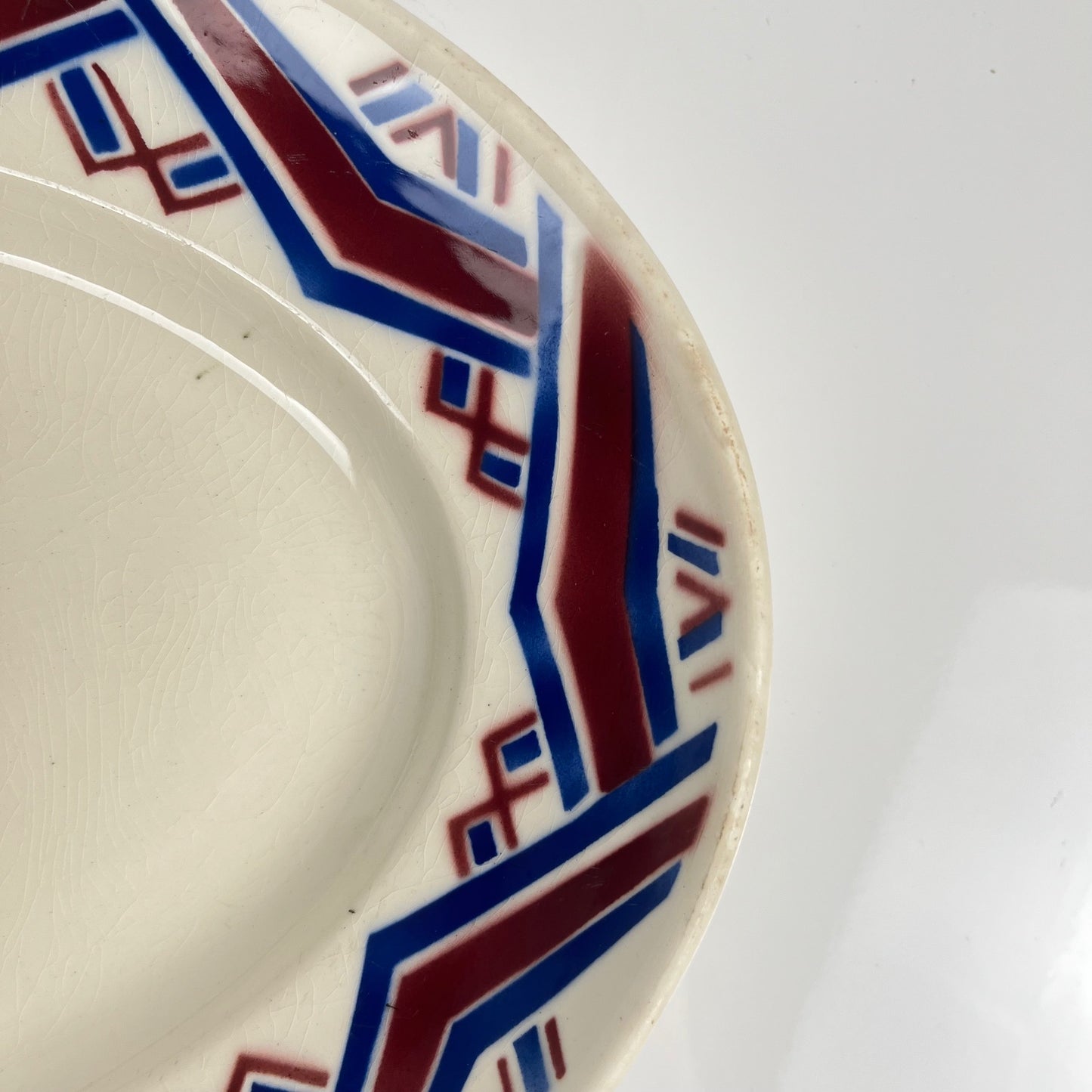 Antique "Babylone" oval platter, Badonviller, 1900