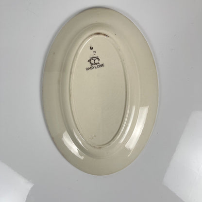 Antique "Babylone" oval platter, Badonviller, 1900