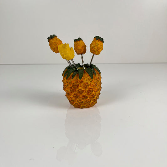Porte pic et pic apéritif vintage en forme d'ananas, XXe