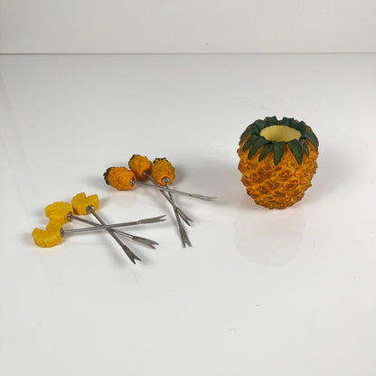 Porte pic et pic apéritif vintage en forme d'ananas, XXe