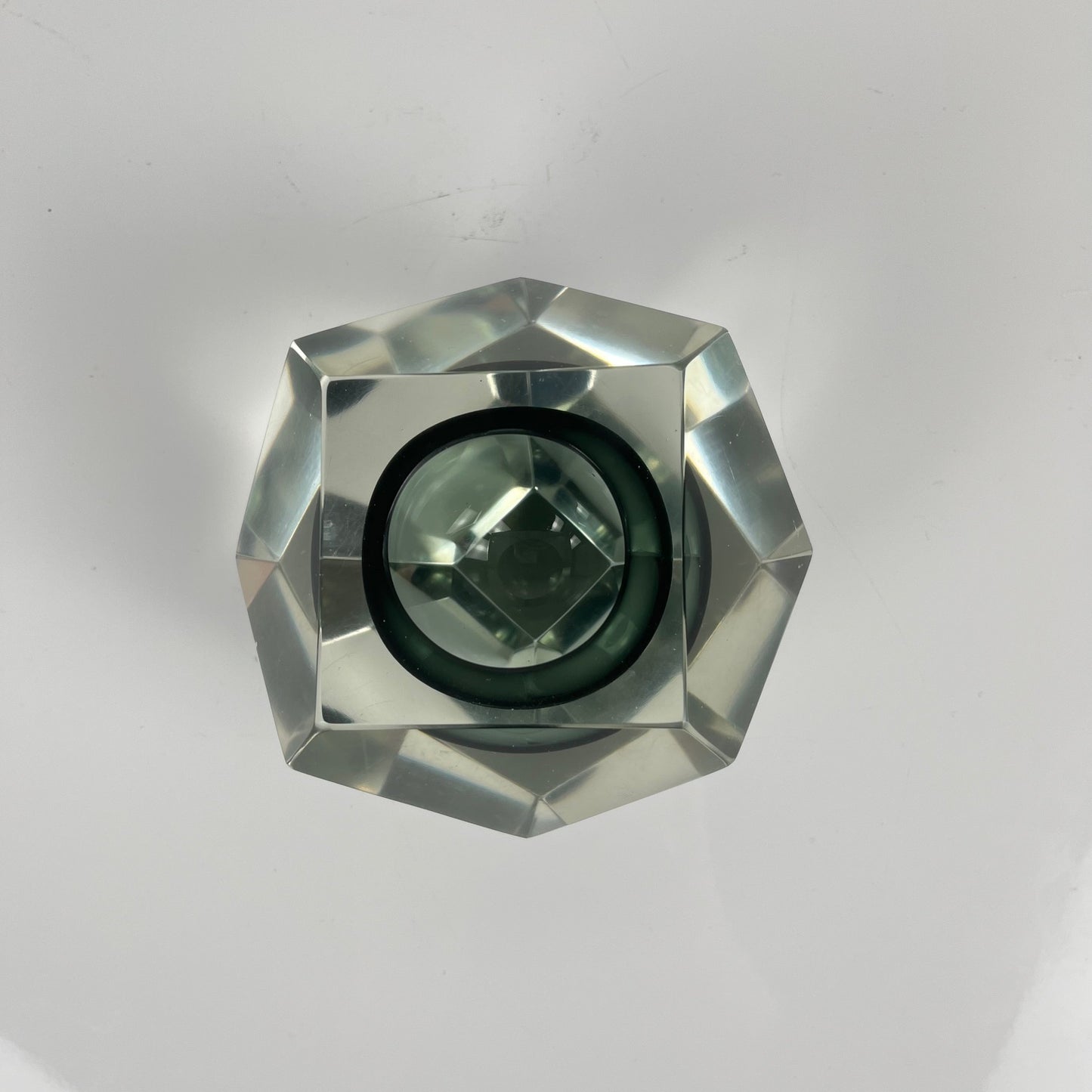 Cendrier / vide poche Sommerso en verre de Murano, forme diamant, italie, 1970