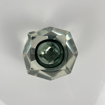 Cendrier / vide poche Sommerso en verre de Murano, forme diamant, italie, 1970