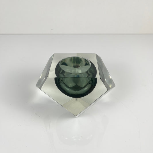 Cendrier / vide poche Sommerso en verre de Murano, forme diamant, italie, 1970