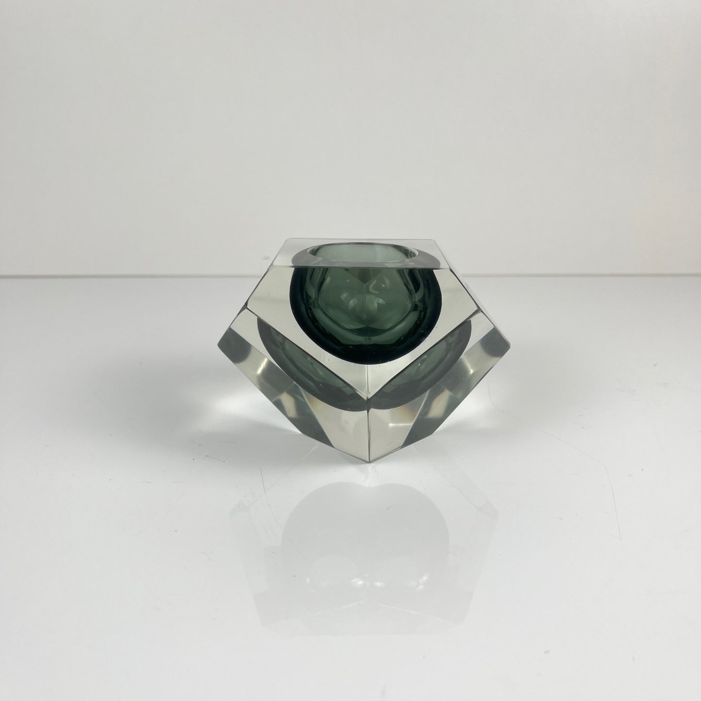 Cendrier / vide poche Sommerso en verre de Murano, forme diamant, italie, 1970