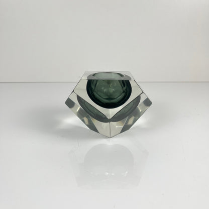 Cendrier / vide poche Sommerso en verre de Murano, forme diamant, italie, 1970