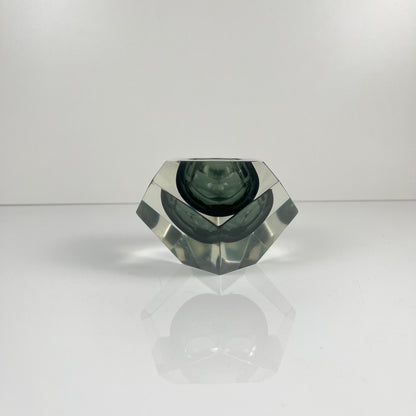 Cendrier / vide poche Sommerso en verre de Murano, forme diamant, italie, 1970