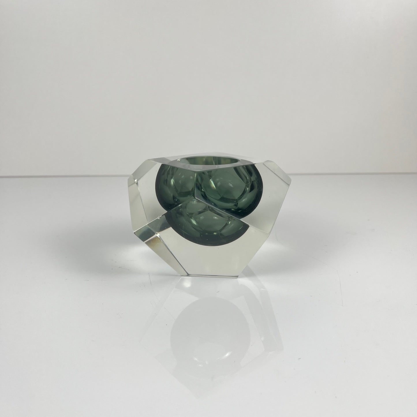 Cendrier / vide poche Sommerso en verre de Murano, forme diamant, italie, 1970