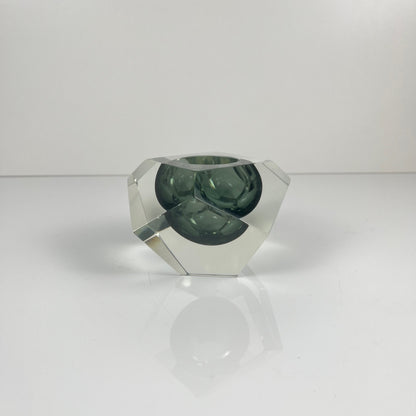 Cendrier / vide poche Sommerso en verre de Murano, forme diamant, italie, 1970