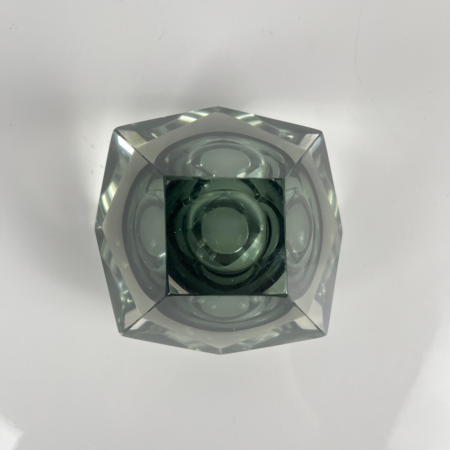Cendrier / vide poche Sommerso en verre de Murano, forme diamant, italie, 1970