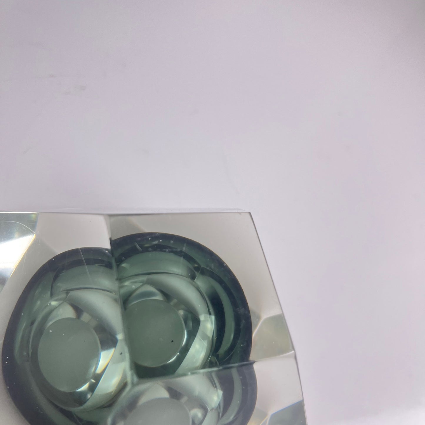 Cendrier / vide poche Sommerso en verre de Murano, forme diamant, italie, 1970