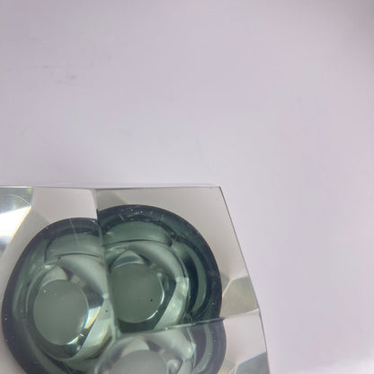 Cendrier / vide poche Sommerso en verre de Murano, forme diamant, italie, 1970