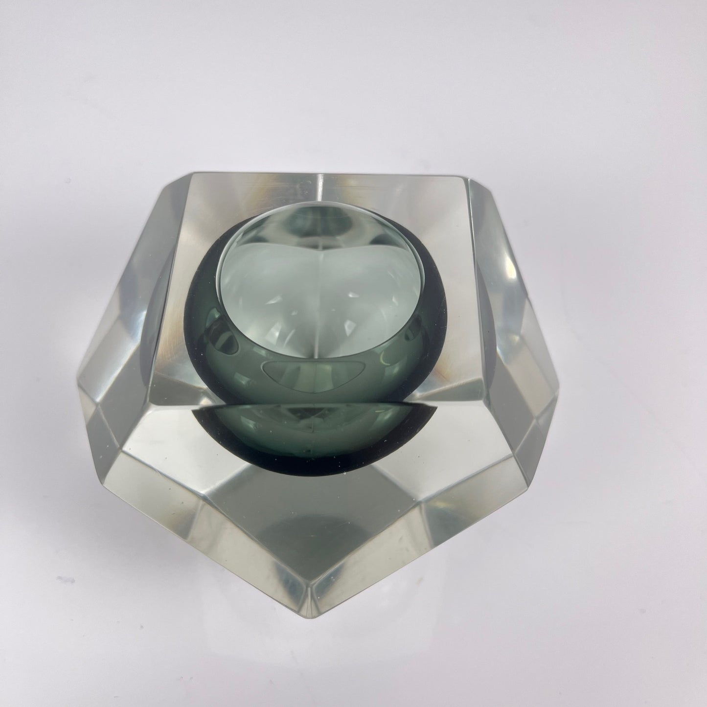 Cendrier / vide poche Sommerso en verre de Murano, forme diamant, italie, 1970