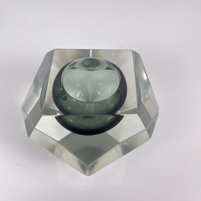 Cendrier / vide poche Sommerso en verre de Murano, forme diamant, italie, 1970