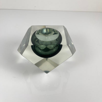Cendrier / vide poche Sommerso en verre de Murano, forme diamant, italie, 1970