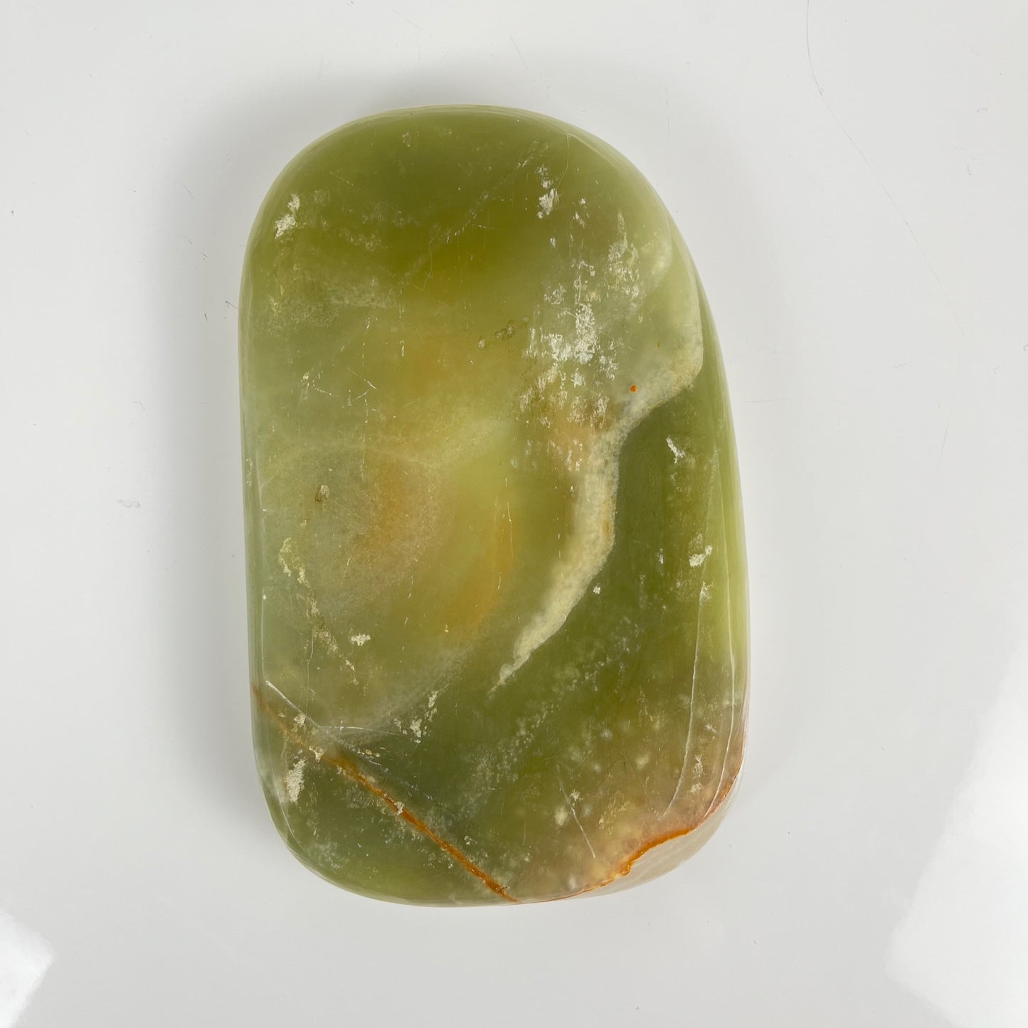 Vintage 70s green onyx ashtray - trinket dish - natural stone