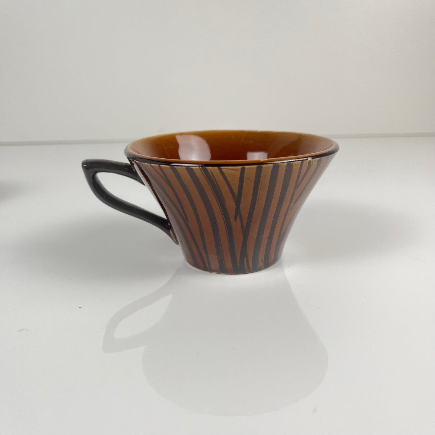 "Domino" coffee/tea cup duo, Sarreguemines, 1960