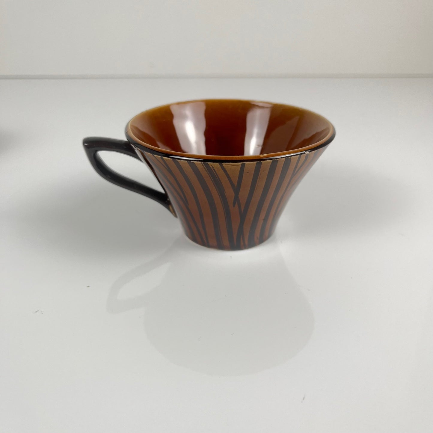 "Domino" coffee/tea cup duo, Sarreguemines, 1960