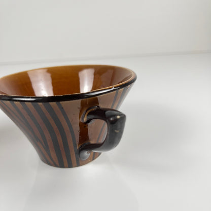 "Domino" coffee/tea cup duo, Sarreguemines, 1960