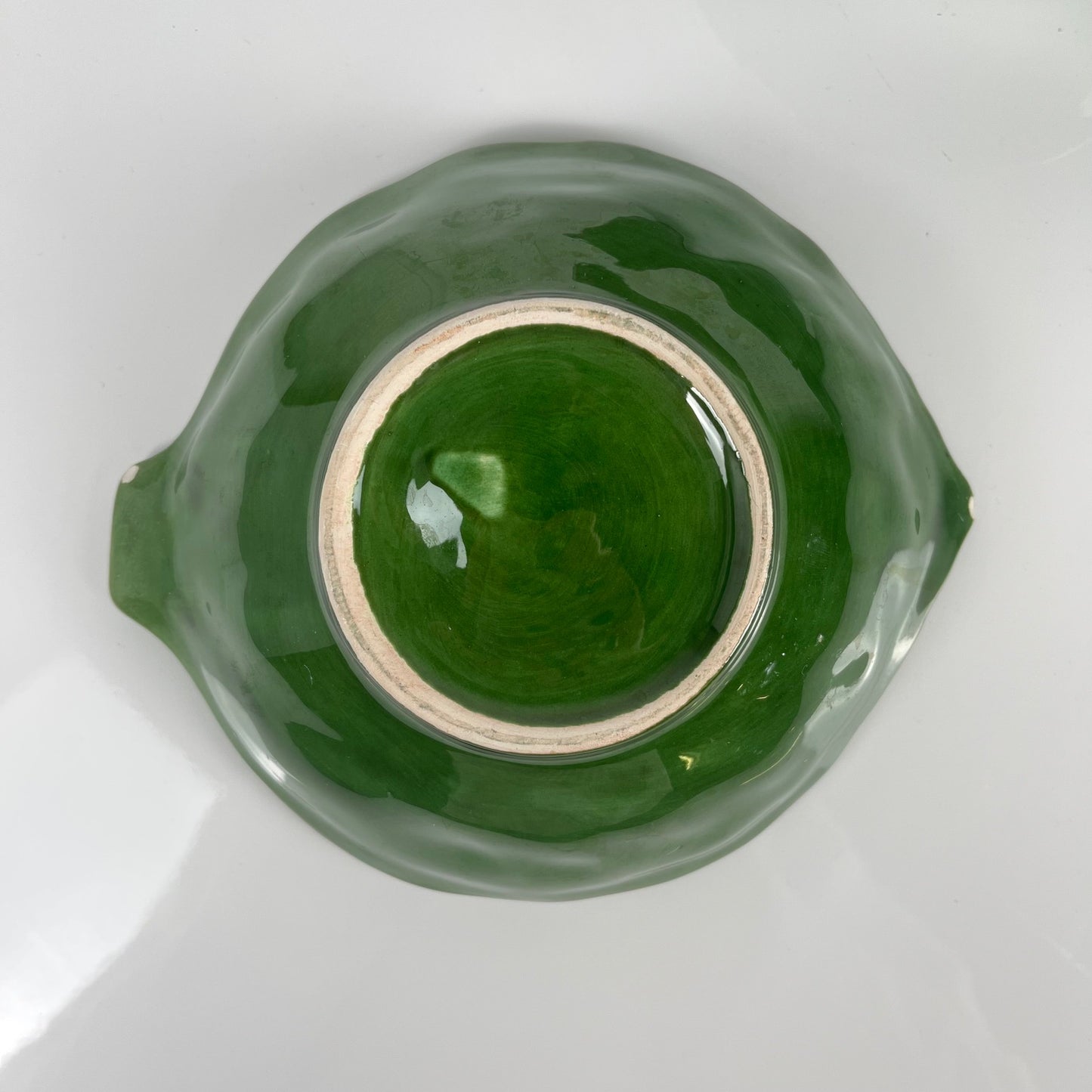 Set de 3 bols barbotine vert feuille artichaut vintage années 70