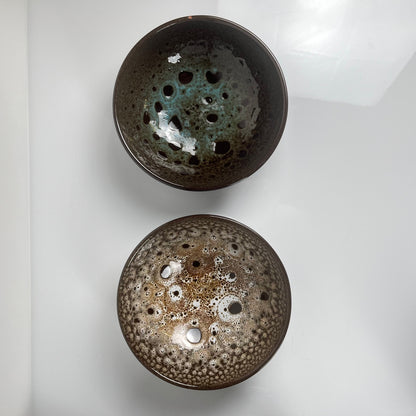 Set of 6 glazed ceramic bowls, Japandi style