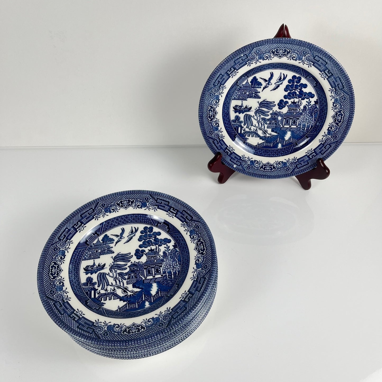 Set of 10 dessert plates, Asian motif Churchill, England 1970
