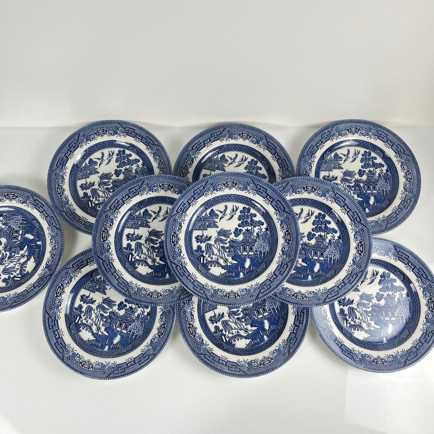 Set of 10 dessert plates, Asian motif Churchill, England 1970