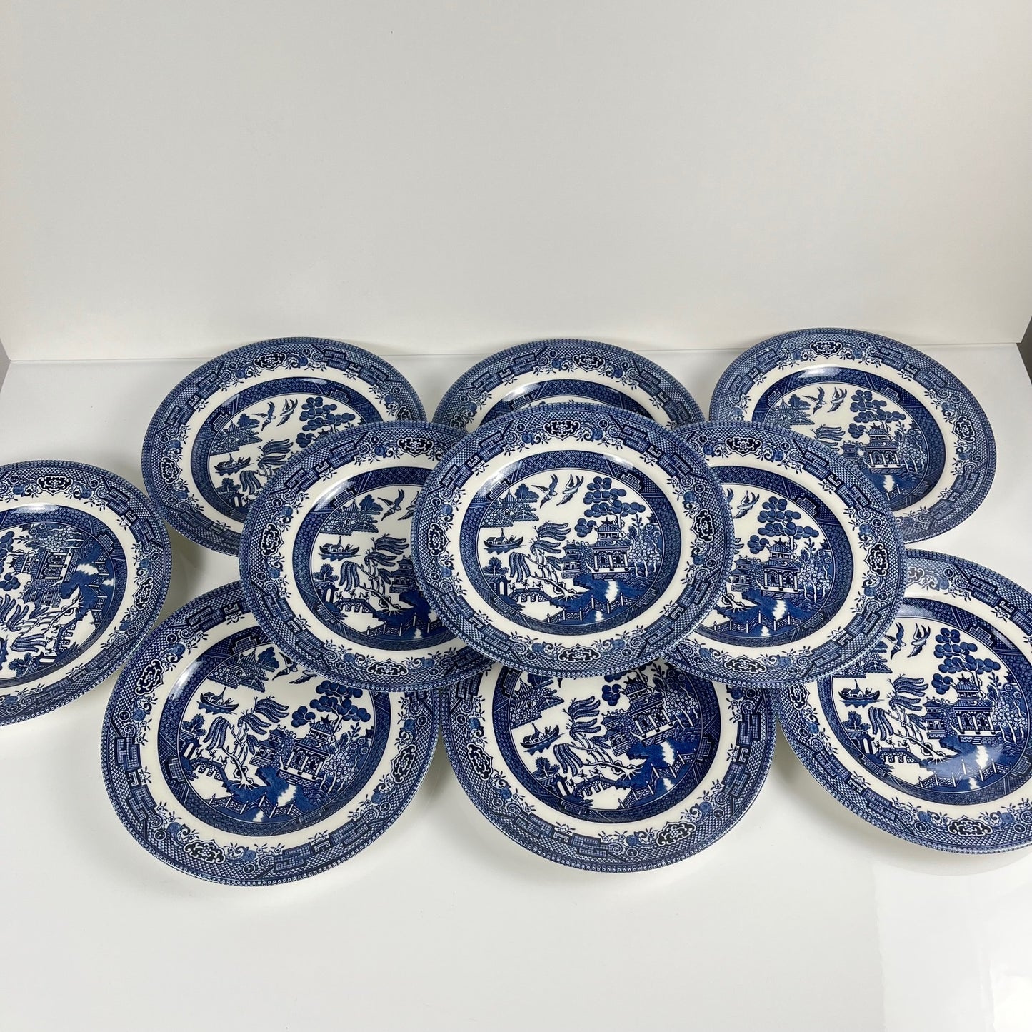 Set of 10 dessert plates, Asian motif Churchill, England 1970