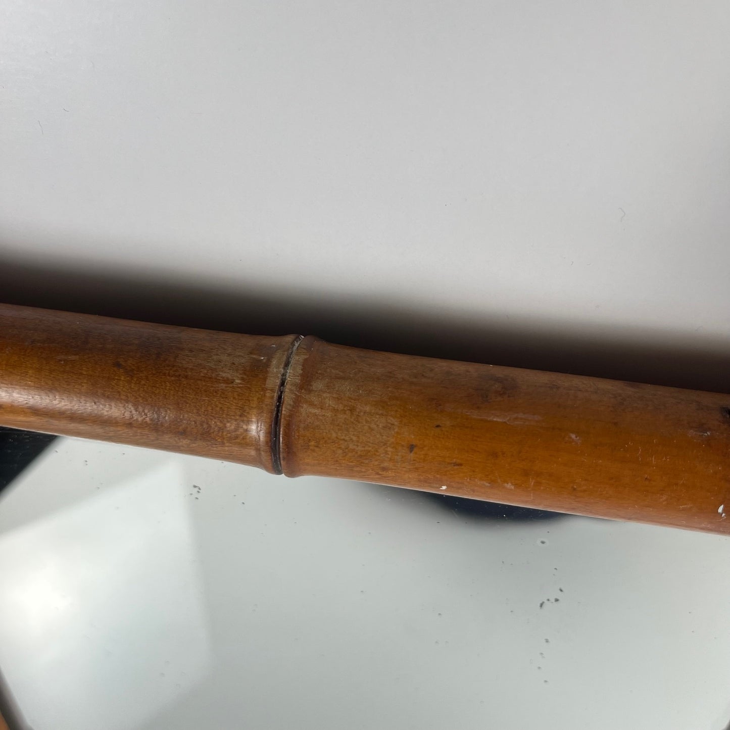 Miroir en bois tourné style bambou, vers 1900-1930