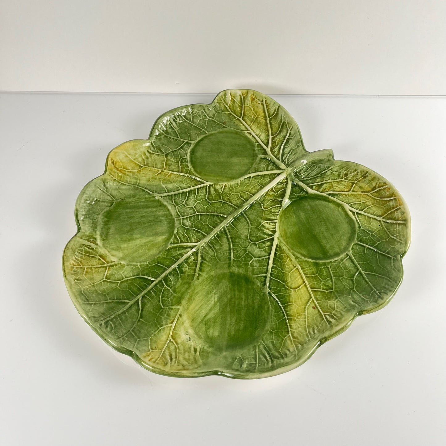 Melon service in majolica for 4 people, 20th century