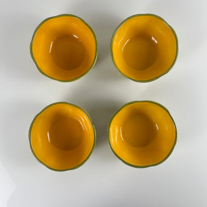 Melon service in majolica for 4 people, 20th century