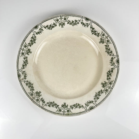 Plat rond "Champagne", Badonviller, vert, début XXème s.