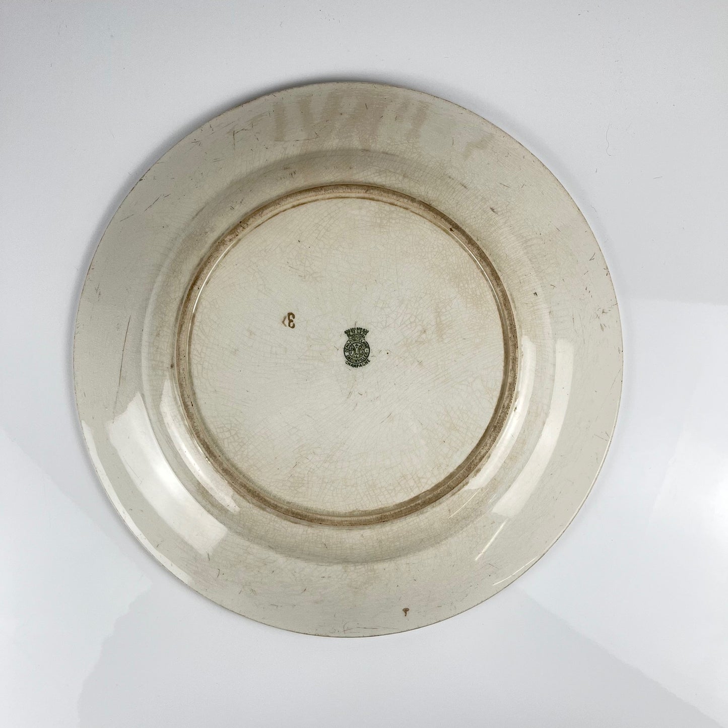 Plat rond "Champagne", Badonviller, vert, début XXème s.