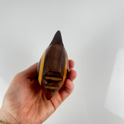 Small exotic wood fish statue, midcentury modern