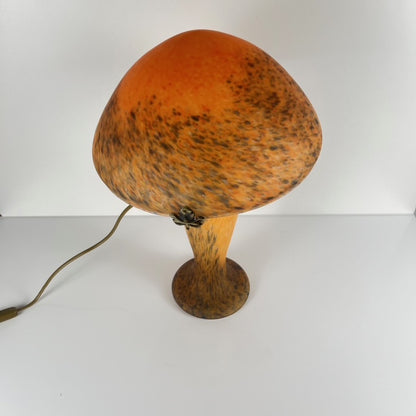 Orange flecked glass mushroom lamp, Massive, Belgium 1970s