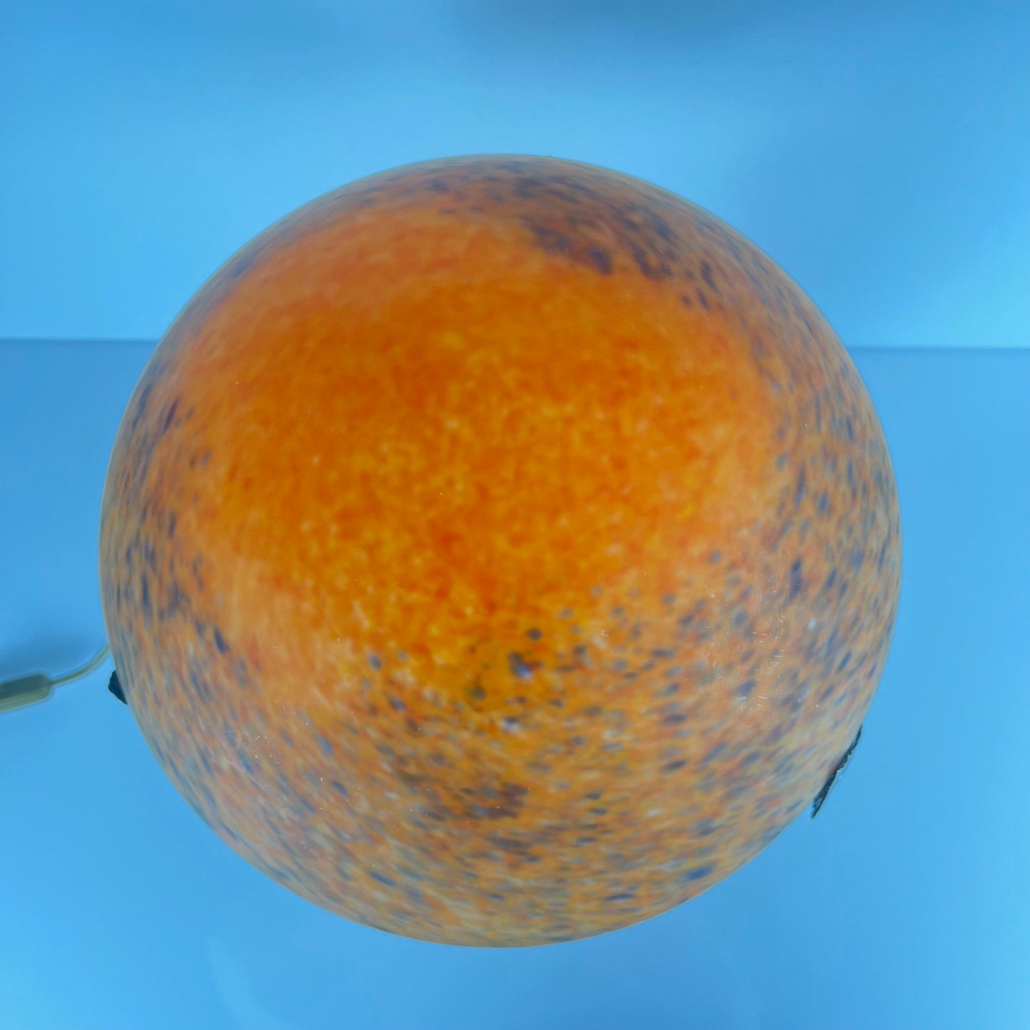 Orange flecked glass mushroom lamp, Massive, Belgium 1970s