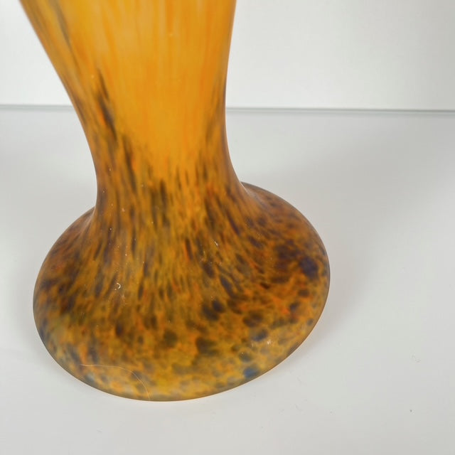 Orange flecked glass mushroom lamp, Massive, Belgium 1970s