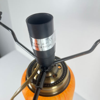Orange flecked glass mushroom lamp, Massive, Belgium 1970s